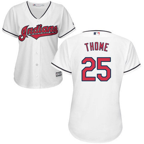Women's Cleveland Indians Jim Thome Replica Home Jersey - White
