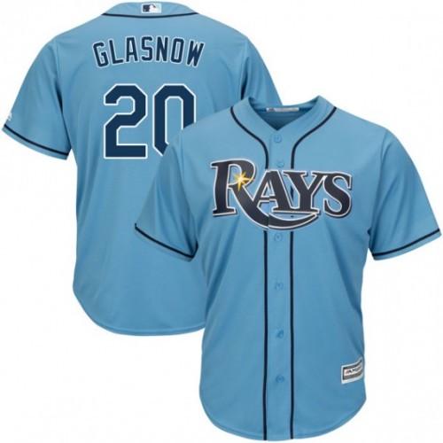 Youth Tampa Bay Rays Tyler Glasnow Cool Base Replica Jersey Light Blue