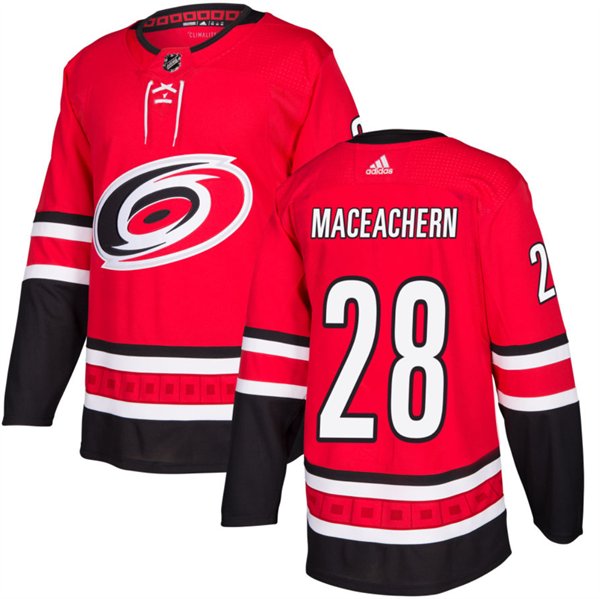 Men's Carolina Hurricanes #28 Mackenzie MacEachern Red Stitched Hockey Jersey