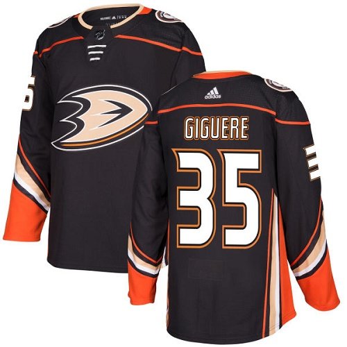 Men's Anaheim Ducks #35 Jean-Sebastien Giguere Black Home Authentic Stitched Hockey Jersey