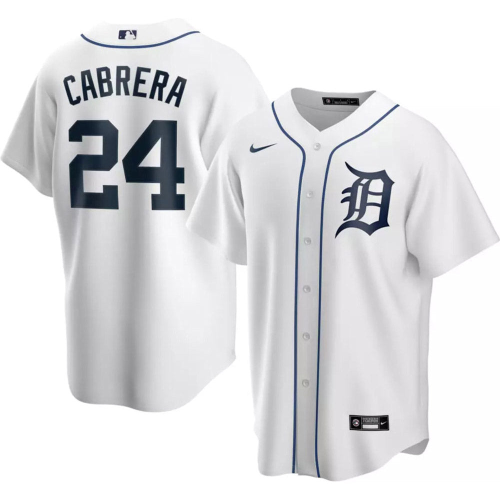Men's Detroit Tigers Miguel Cabrera Cool Base Replica Home Jersey - White