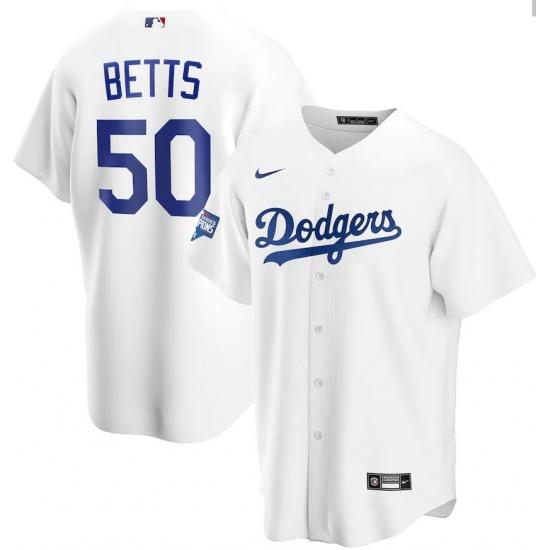 Mens Los Angeles Dodgers Mookie Betts Cool Base Replica Jersey White