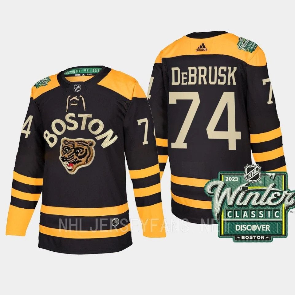 Boston Bruins #74 Jake DeBrusk 2023 Winter Classic Black Authentic Stitched Jersey