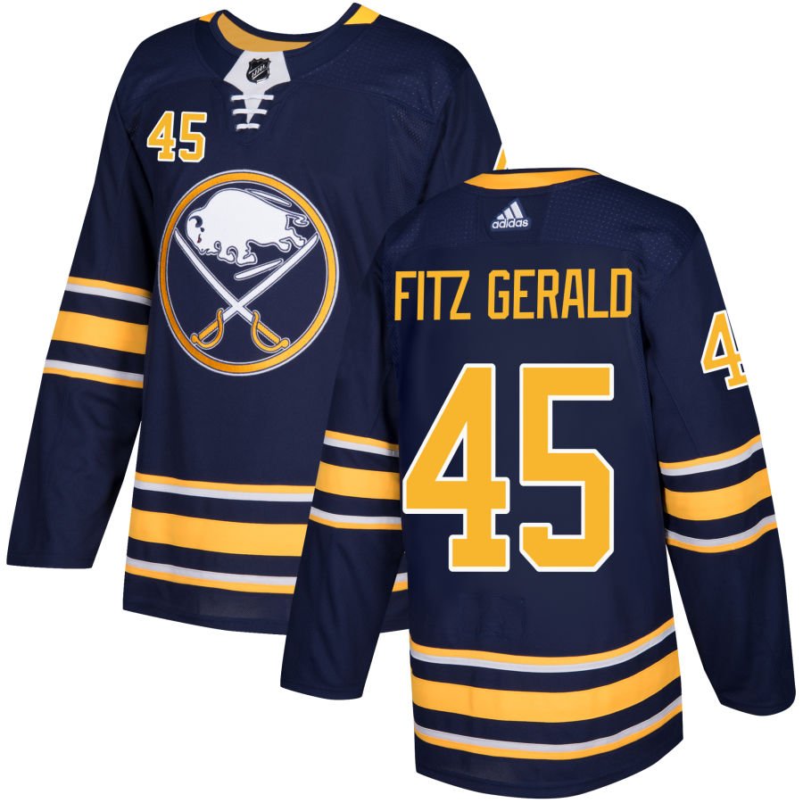 Buffalo Sabres #45 Casey Fitzgerald Navy Authentic Pro Jersey